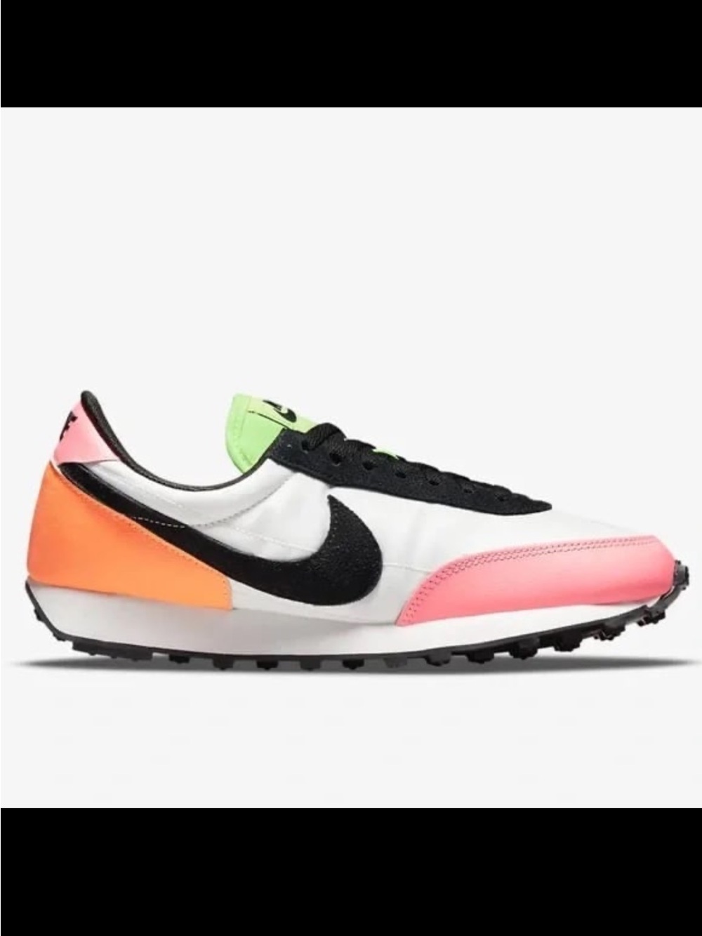 Nike Women’s White Black Pink Orange Lime Daybreak Sneaker